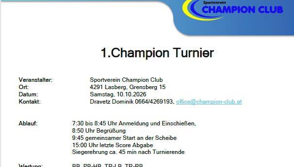1. ChampionClub Turnier